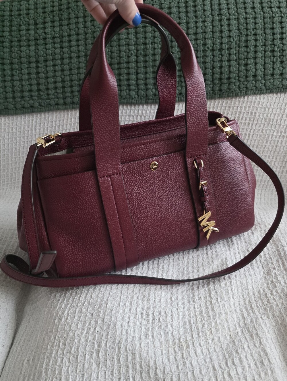 Michael Kors Women's Romee Small Satchel Mulberry Leather Crossbody Strap EUC